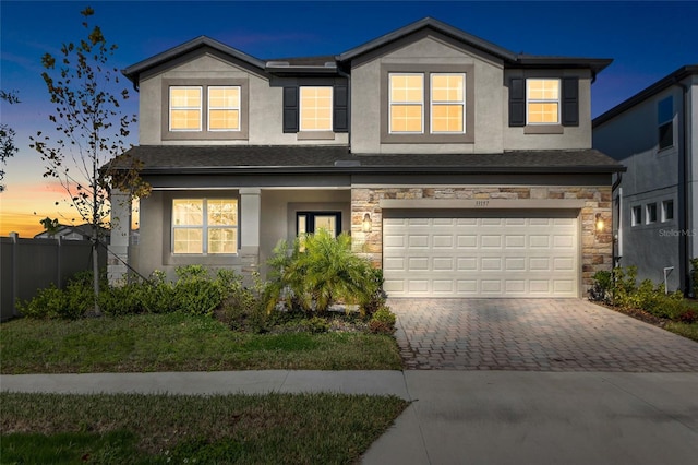 view of front facade featuring a garage