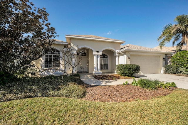 view of front of house with a garage