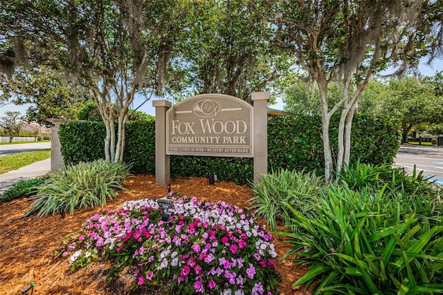 view of community sign