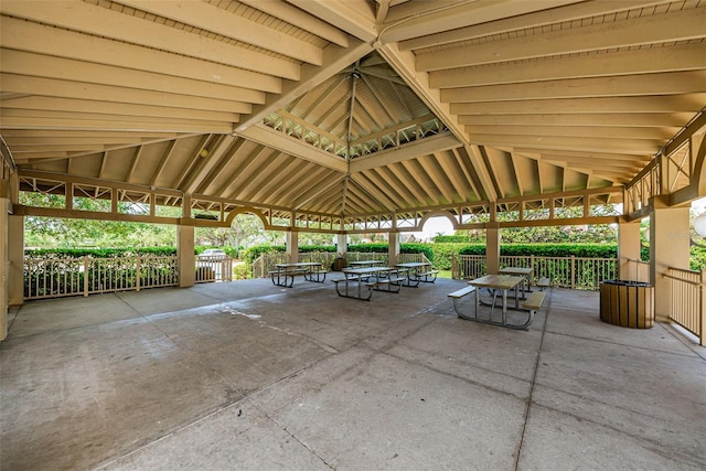 view of property's community featuring a gazebo and a patio area