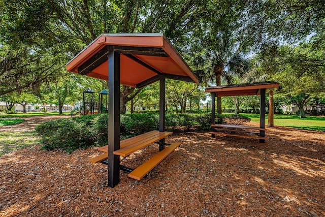 view of property's community with a playground