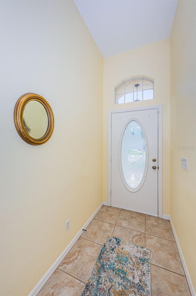 view of tiled entrance foyer