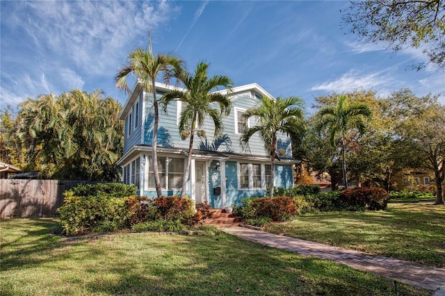 view of front of house with a front yard