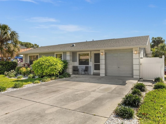 single story home featuring a garage