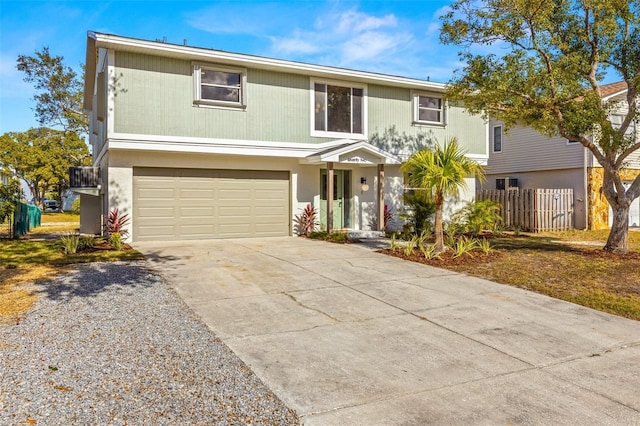 view of property with a garage