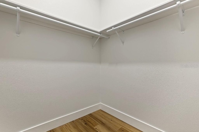 walk in closet featuring wood-type flooring