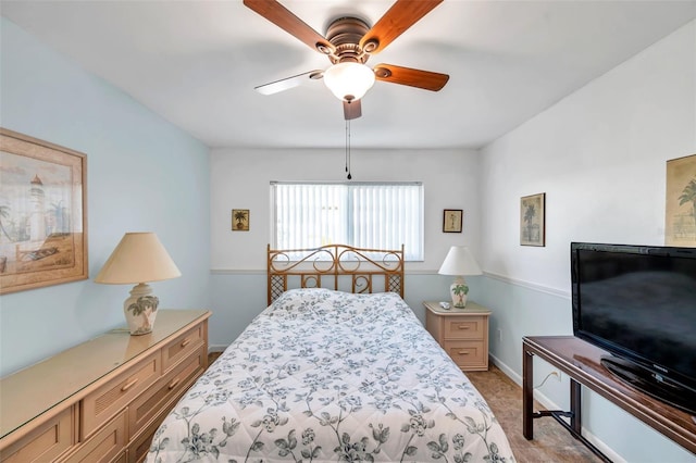 bedroom featuring ceiling fan