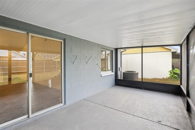 view of unfurnished sunroom