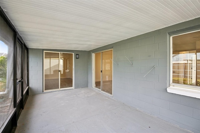 view of unfurnished sunroom