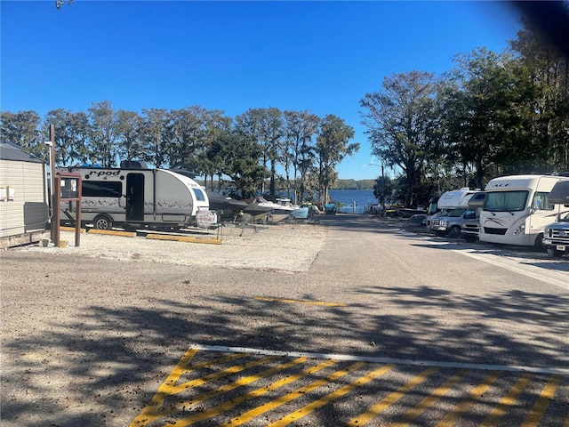 view of street featuring a water view