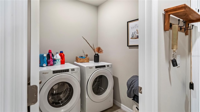 laundry room featuring independent washer and dryer