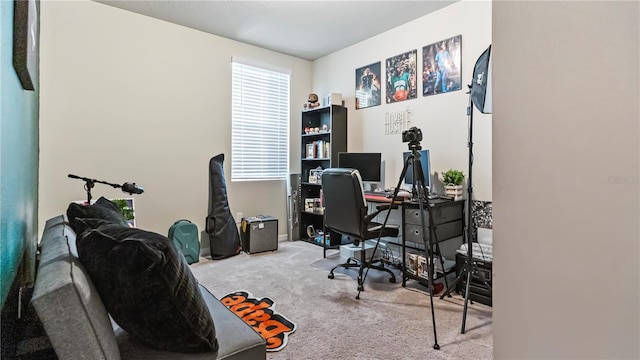 home office featuring carpet floors