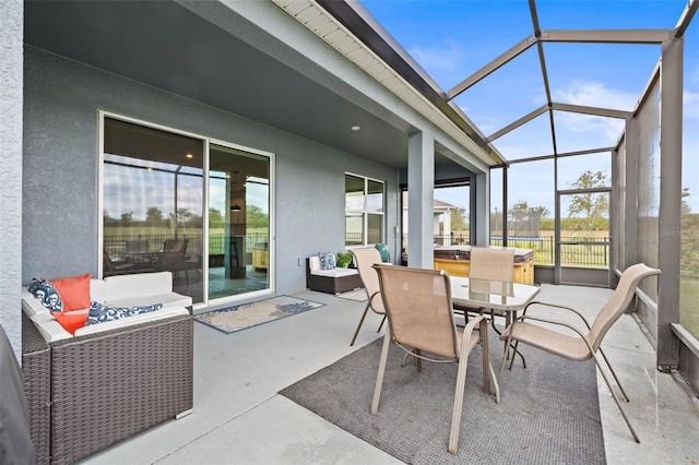 view of sunroom