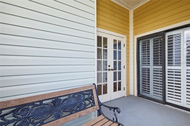 view of exterior entry with french doors