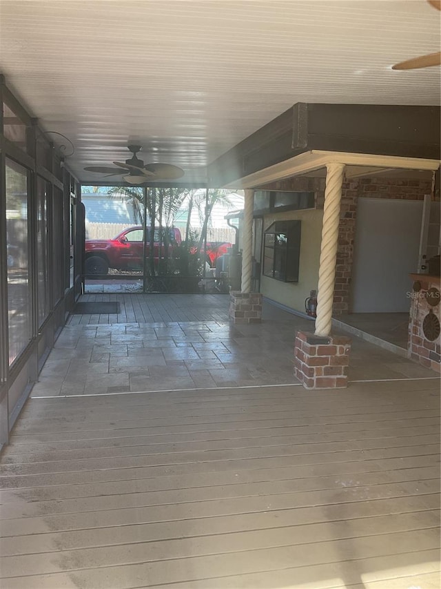 view of patio with ceiling fan