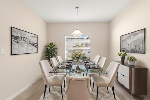 view of tiled dining space