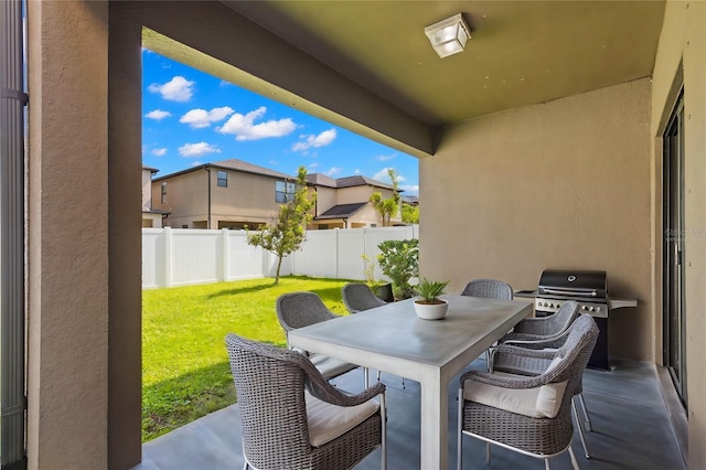 view of patio featuring area for grilling