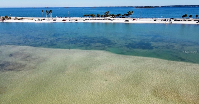 property view of water with a beach view