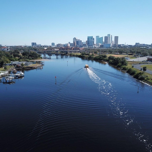 property view of water with a view of city