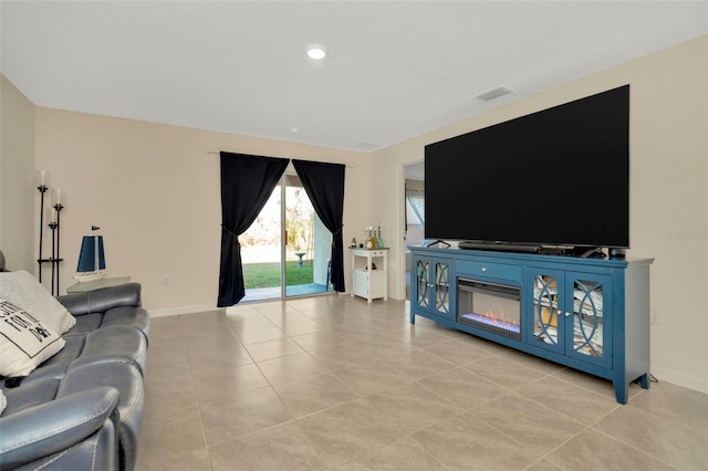 view of tiled living room