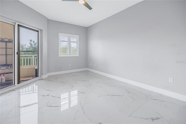 empty room featuring ceiling fan