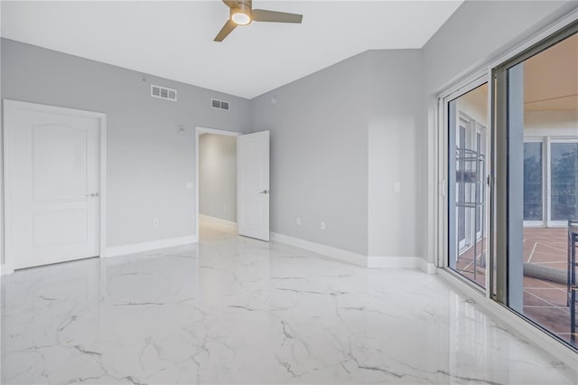 spare room featuring ceiling fan