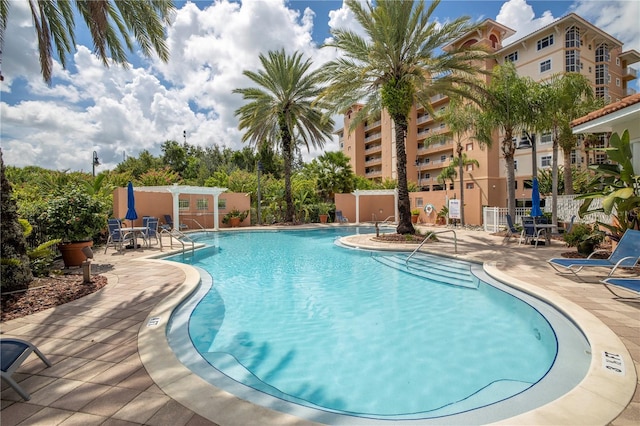 view of pool with a patio