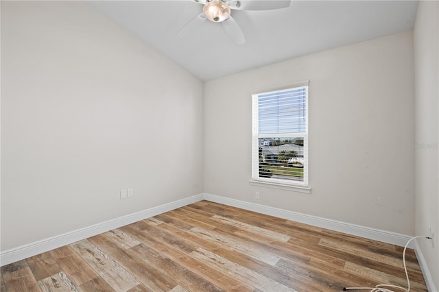 unfurnished room with light wood-type flooring