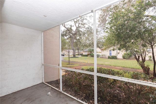 view of unfurnished sunroom