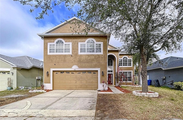 front of property featuring a garage