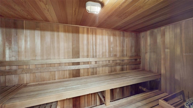 view of sauna