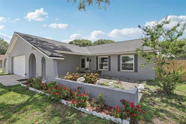 1009 Black Knight Dr, Valrico, FL 33594 - single story home with a garage, stucco siding, a shingled roof, and driveway