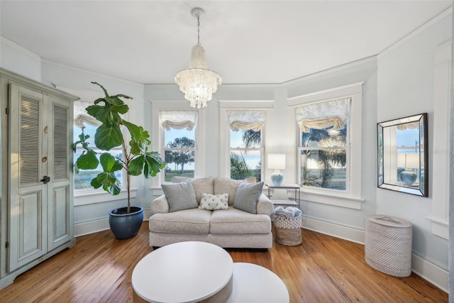 interior space with a notable chandelier