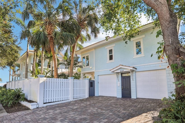 view of front of home with a garage