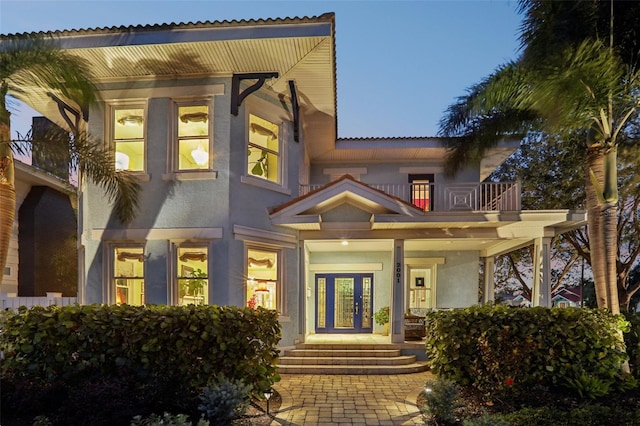 view of front of home featuring french doors