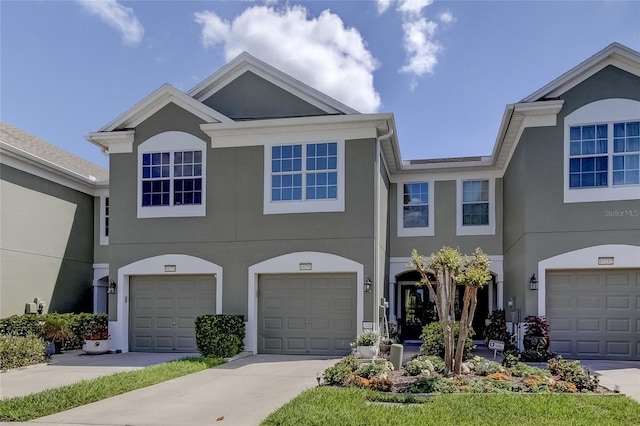 view of property with a garage