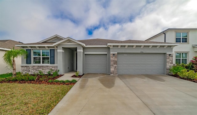 view of front of property featuring a garage