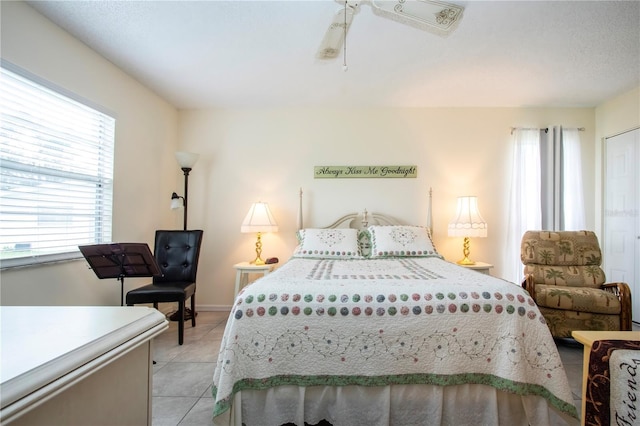 view of tiled bedroom