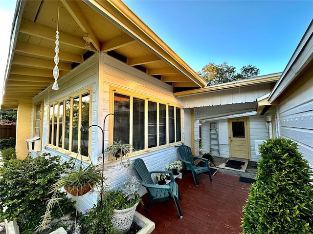 view of patio featuring a wooden deck