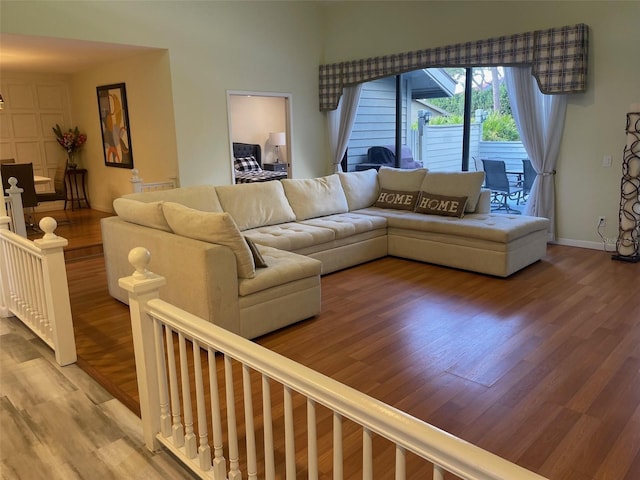 living room featuring light hardwood / wood-style flooring