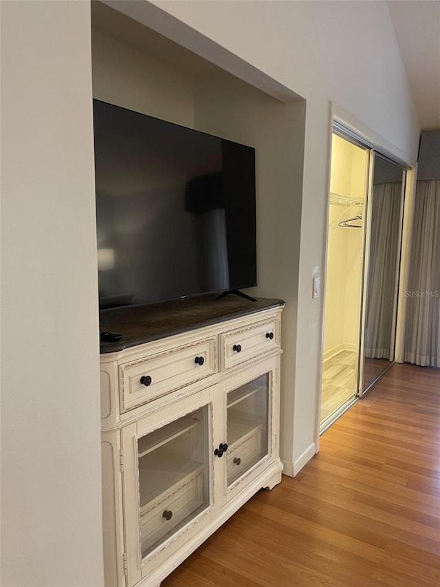 interior details featuring hardwood / wood-style flooring