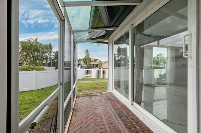 view of unfurnished sunroom