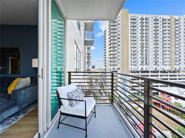 balcony featuring a city view
