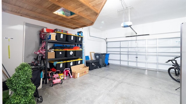 garage featuring a garage door opener