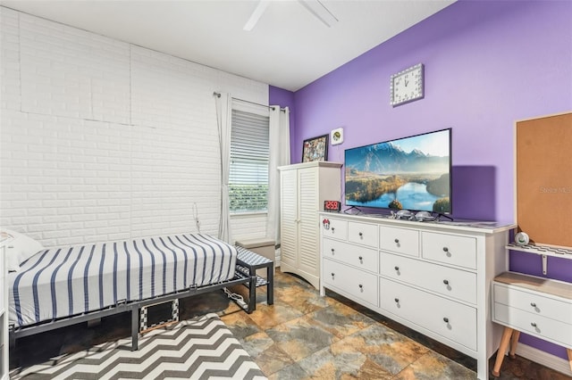 bedroom featuring ceiling fan