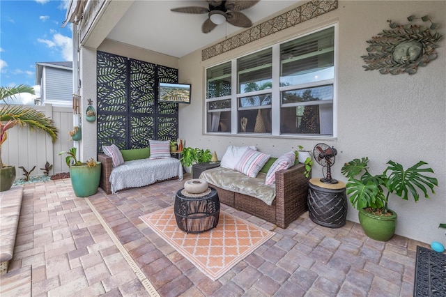 view of patio / terrace with ceiling fan