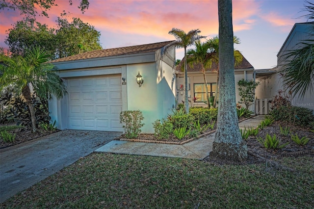 view of front of house with a garage