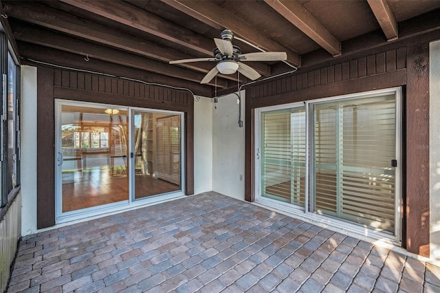 view of patio / terrace with ceiling fan