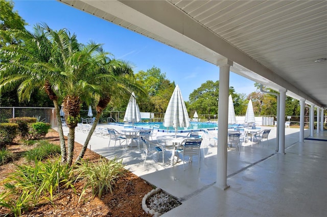 view of patio / terrace with a community pool