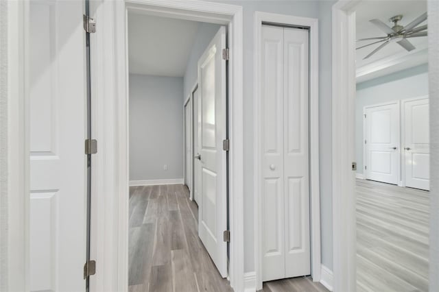 hallway featuring light hardwood / wood-style floors